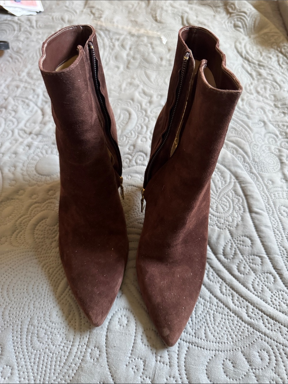 Coach Women's Pointed-Toe Suede Ankle Boots - Brown